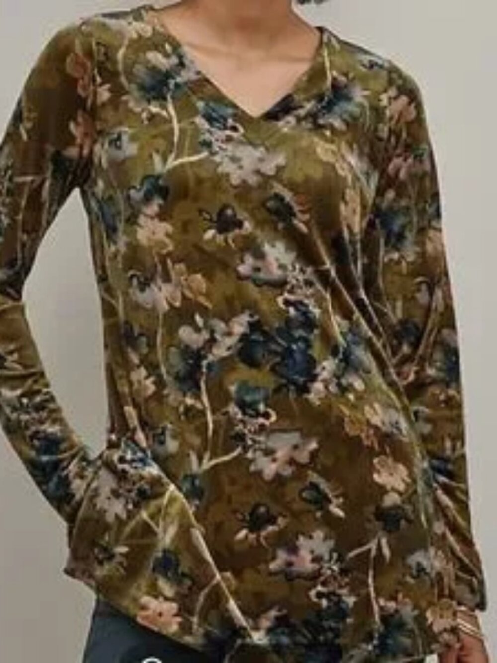 NWOT Pure Jill Velour V-Neck Tunic Size M
